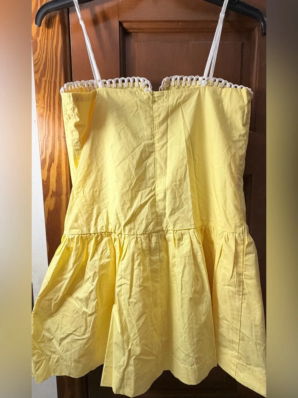 Day + Moon Lemon Yellow Milkmaid Mini Dress Coquette Cottagecore S - Picture 3 of 7